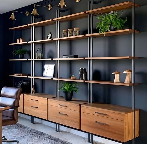 Стеллаж в гостиную лофт